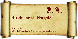 Mindszenti Margó névjegykártya